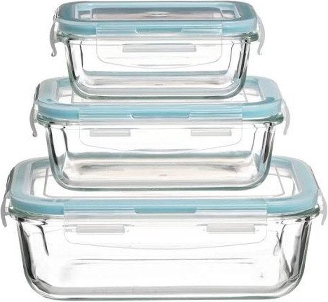 3x Glass Lunch Boxes - Oven Safe