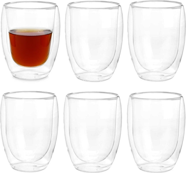 Vivalto dubbelwandige theeglazen / koffieglazen – 6 stuks, 326 ml