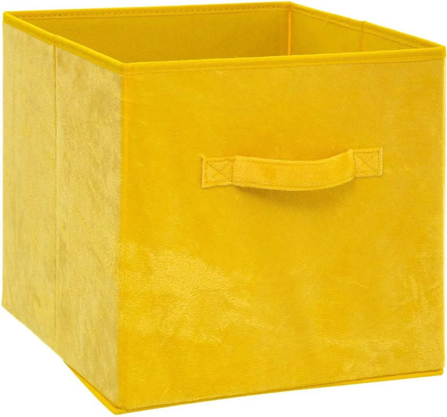 5Five Panier de rangement / panier pour étagère - jaune - 29 litres - 31 x 31 x 31 cm - Boîtes de rangement - Paniers pour étagères à cases - polyester