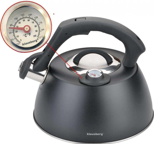 Bouilloire sifflante Klausberg KB-7371 - 3L - acier inoxydable - toutes sources de chaleur