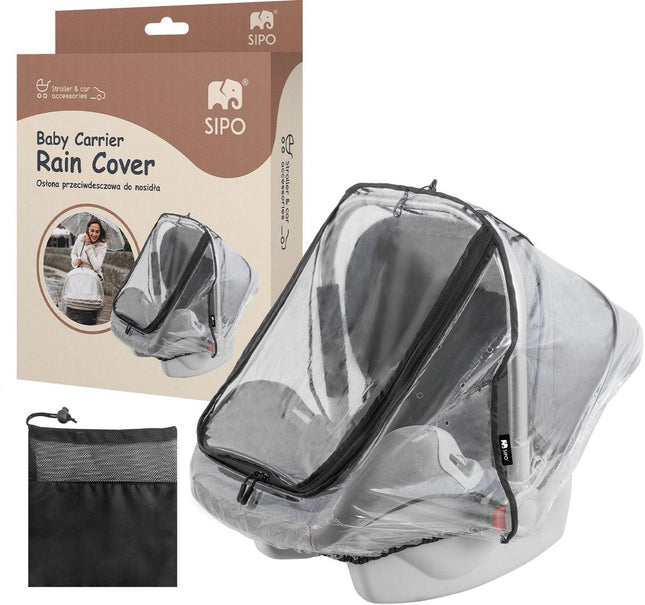SIPO Rain Cover for Car Seat - Waterproof Protective Cover for Maxi-Cosi and Stroller - Transparent - Universal Model - EVA Material - Rain Cover for Child Seat -
