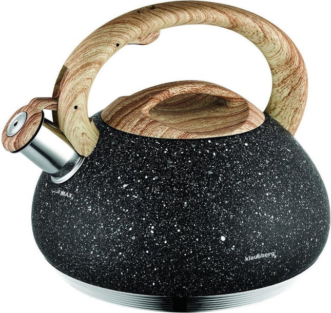 Klausberg 7279 - Whistling kettle - black - marble - 2.7 litres