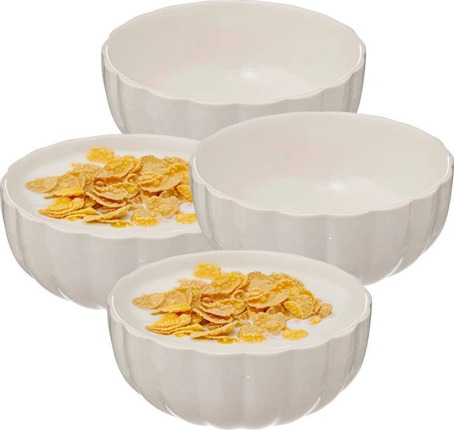 Secret de Gourmet Soepkommen / serveer schaaltjes - 4x - Delphi - porselein - D15 x H7 cm - ivoor wit