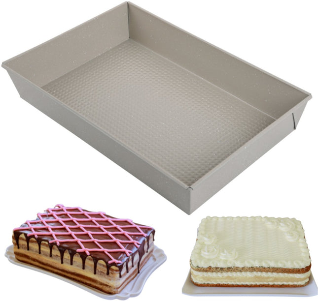Kinghoff KH-1975 Rechteckige Backform – 36,5 x 24 cm – Beige