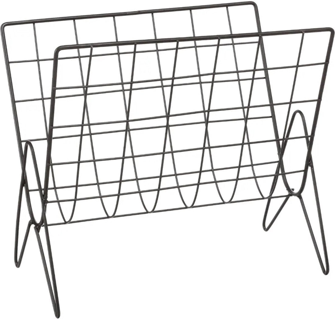 Atmosphera Zeitschriftenhalter Denver - für Zeitschriften/Zeitungen/Bücher - schwarz - Metall - 35 x 18 x 31 cm - neben Sofa/Sessel - erhöht