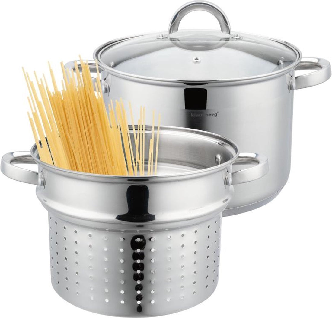 Klausberg 7738 - Pasta pot with insert - 2-piece - 24 cm - 7.5 litre - stainless steel - all heat sources