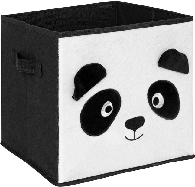 Atmosphera Kids Panda opbergdoos - 29 x 29 x 29 cm - Opvouwbaar - Wit / Zwart