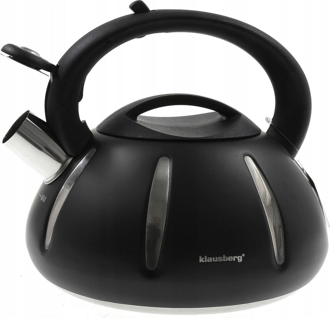 Klausberg 7548 - Bouilloire sifflante - 3 litres - noir - Acier inoxydable