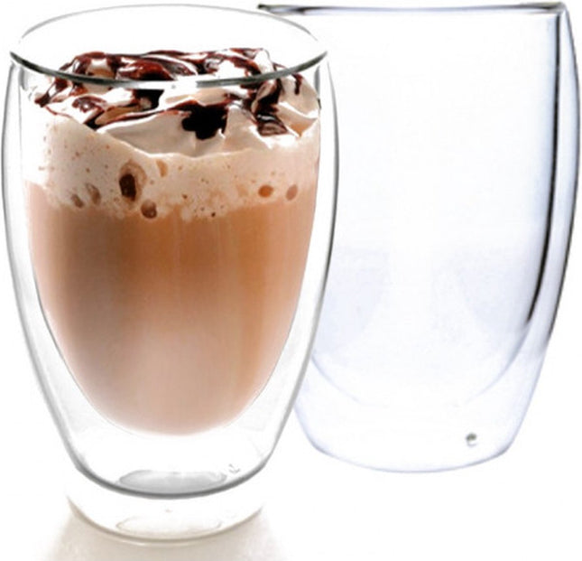 THERMAL GLASSES 350 ML FOR LATTE COFFEE SET OF 2 * 2 pieces 350 ml(xxl) large tea / coffee / Latte Macchiato Glasses