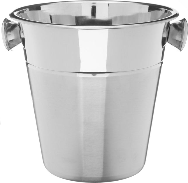Champagne cooler / ice bucket silver 3 liters - 24 x 21 cm - Stainless steel ice buckets / champagne coolers