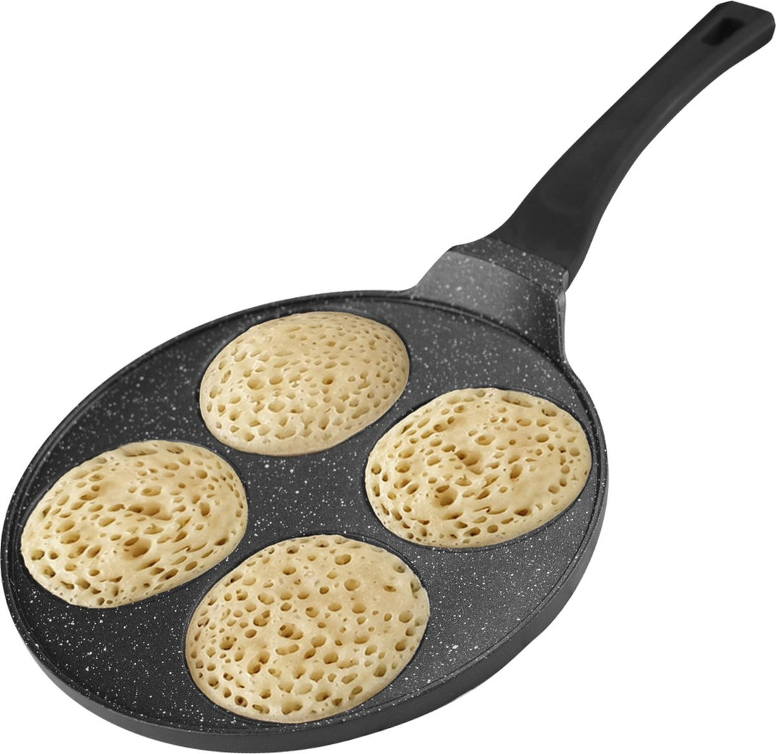 Crêpes-Maker - Pfannkuchen - Pfannkuchen - Crêpes-Pfanne - 4-fach Marmor Antihaftbeschichtung