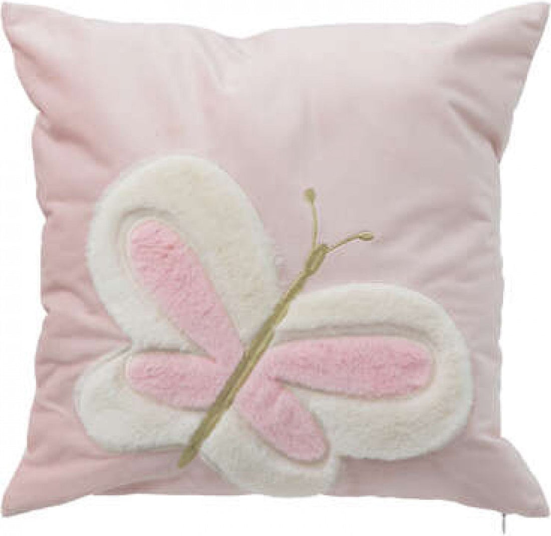 Coussin papillon rose. 40 x 40 cm