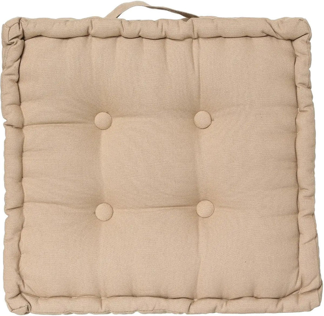 Atmosphera Floor Cushion Square - beige - cotton - 40 x 40 x 8 cm - square - Extra thick