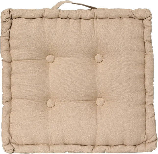 Atmosphera Floor Cushion Square - beige - cotton - 40 x 40 x 8 cm - square - Extra thick