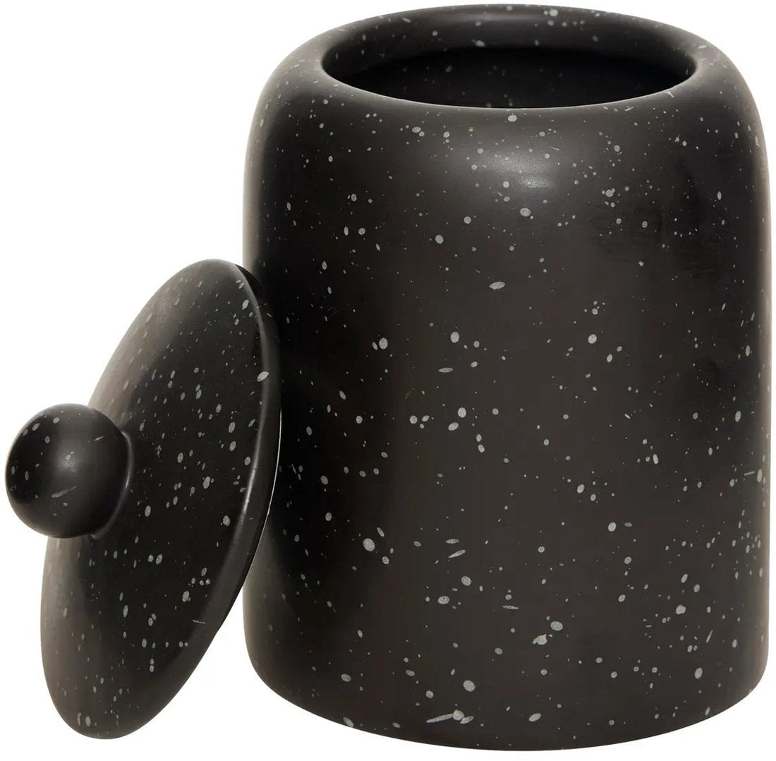 Keramische voorraadpotten zwart, set van 2 – met deksel, Ø 10 x 15 cm – foto 3