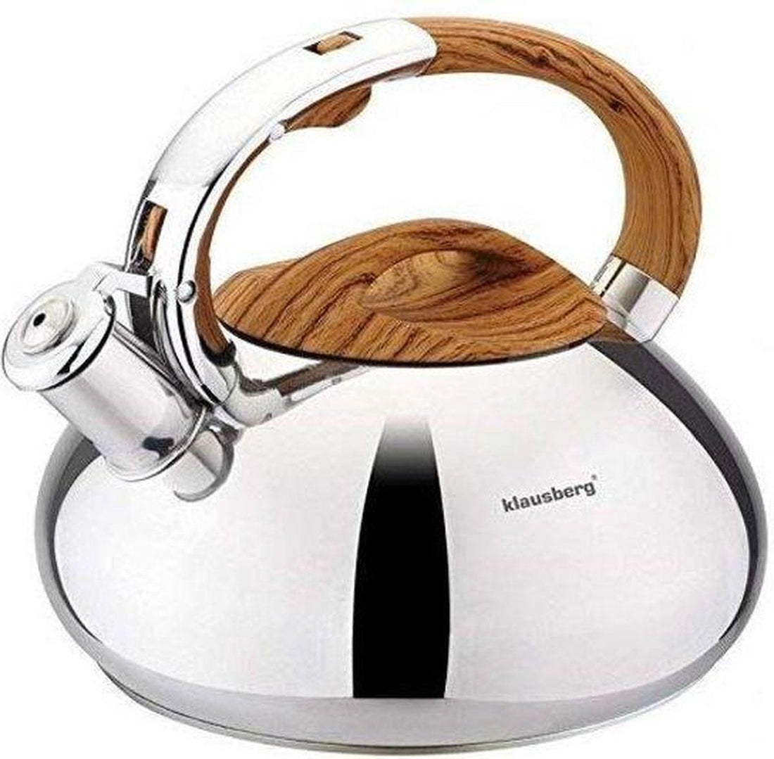 Kinghoff 3274 - Whistling Kettle - Stainless Steel - 3 Litre - wooden handle