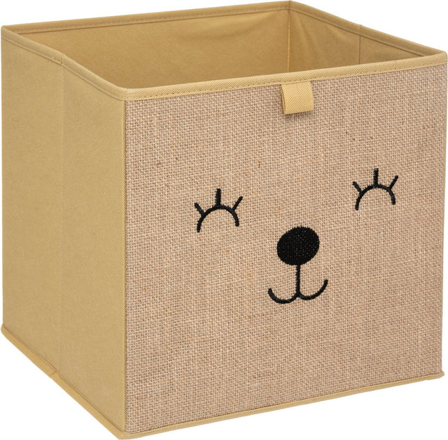 Atmosphera Kids opbergdoos vierkant met beer – 29 x 29 x 29 cm