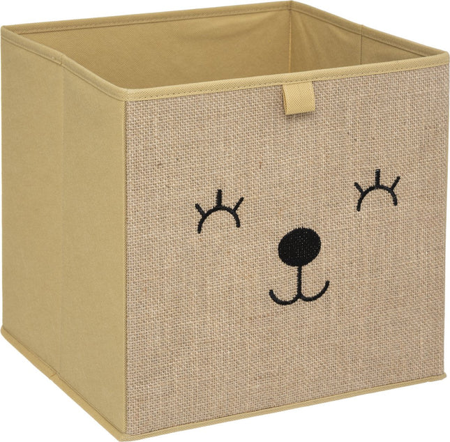 Atmosphera Aufbewahrungskorb / Schrankkorb Bär - 3er-Set - für Kinder - Karton / Kunststoff - braun - 30 x 30 cm
