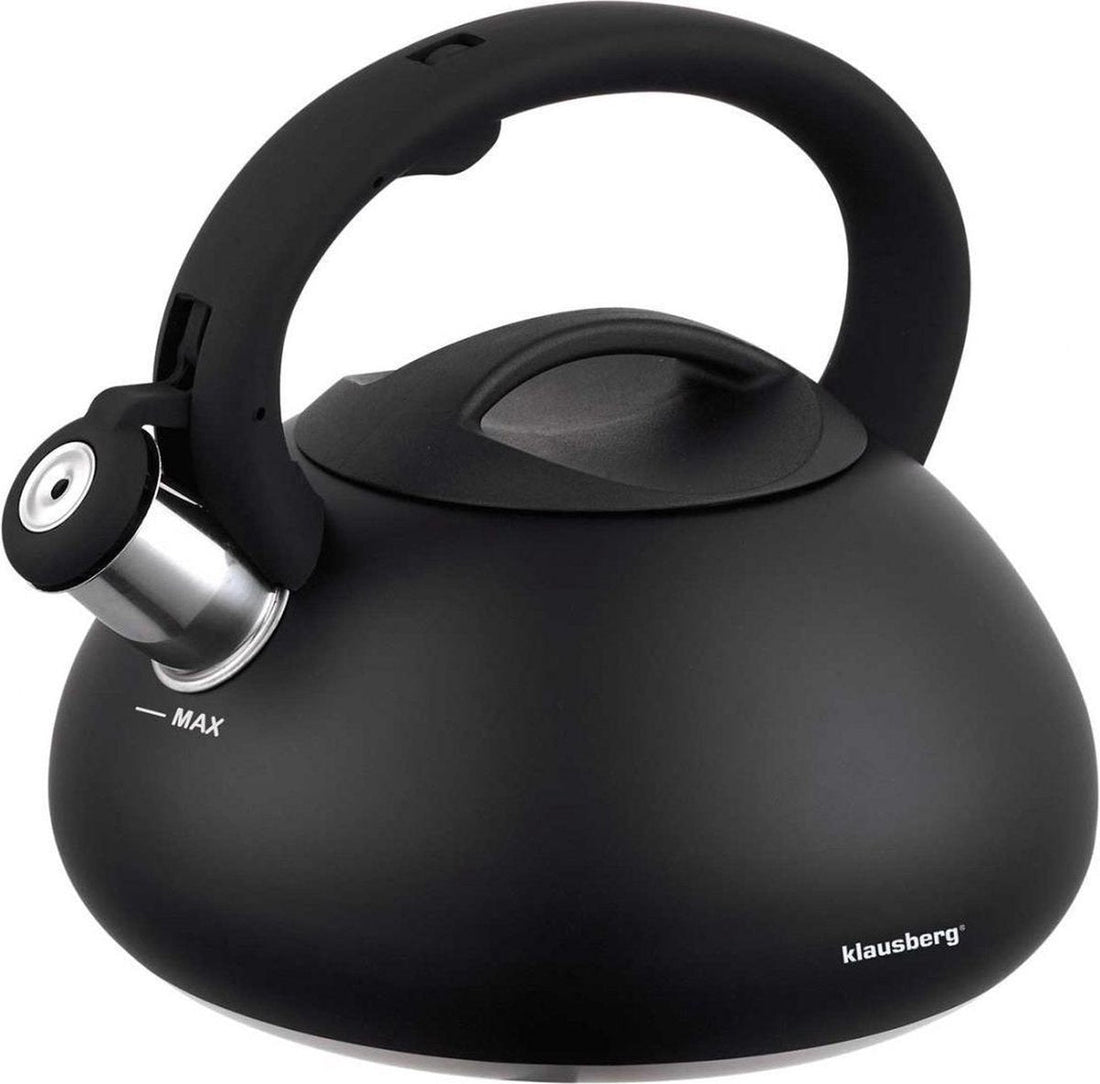 Klausberg 7368 - Whistling kettle - black - 2.7 litres
