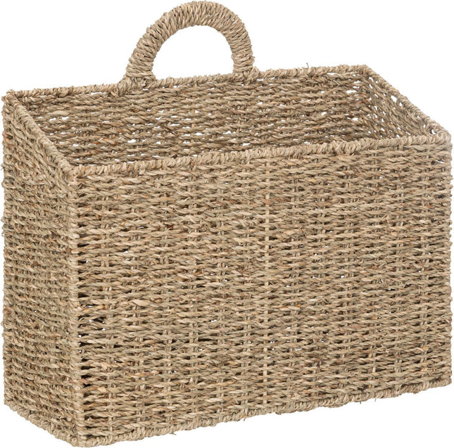 Atmosphera Cora tijdschriftenhouder met handvat – naturel, 40 cm hoog