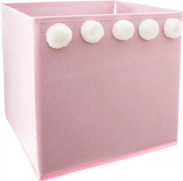 Aufbewahrungsbox Quadratisch - Pompom, Rosa - (29 x 29 x 29 cm)
