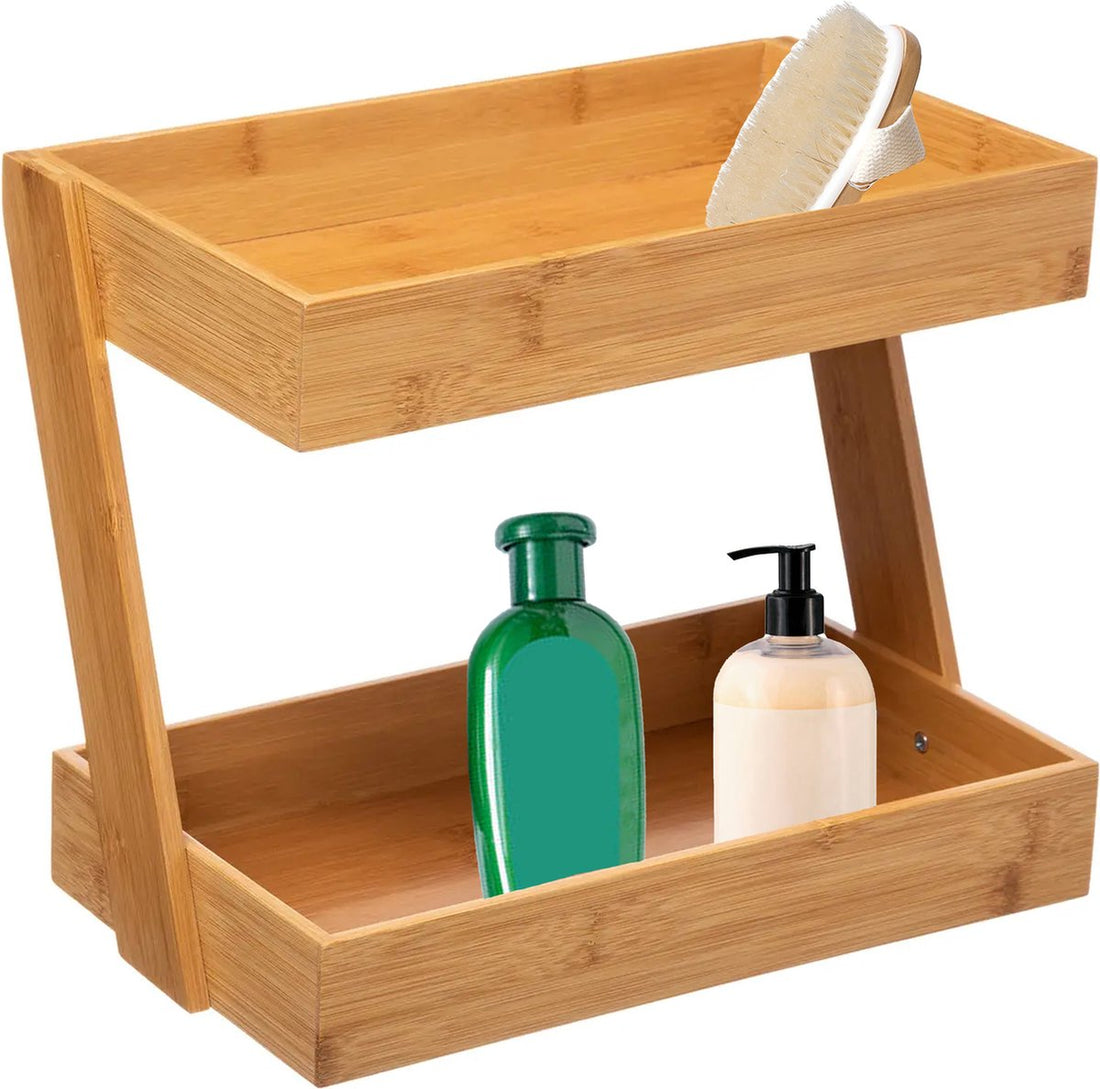 5Five Badezimmerregal mit 2 Ebenen - 32 x 23 x 26 cm - Bambusholz