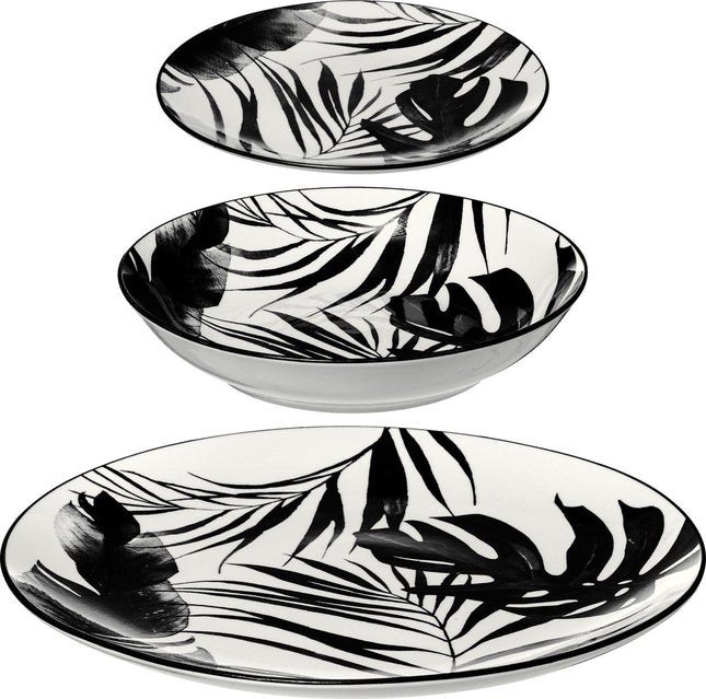 Secret de Gourmet servies Palm, 18-delig – porselein met bladmotief