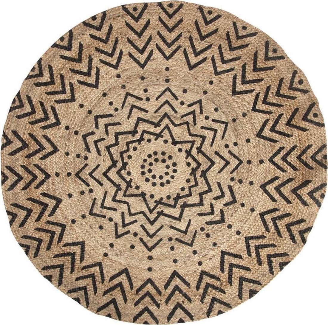 Atmosphera Round Rug Graphic Patterns Jute D120