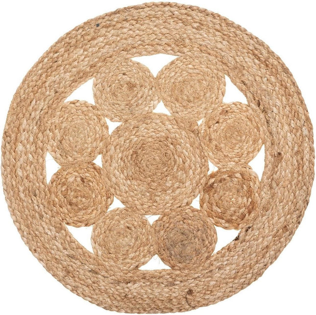 Atmosphera jute placemats beige – set van 6, rond Ø 38 cm