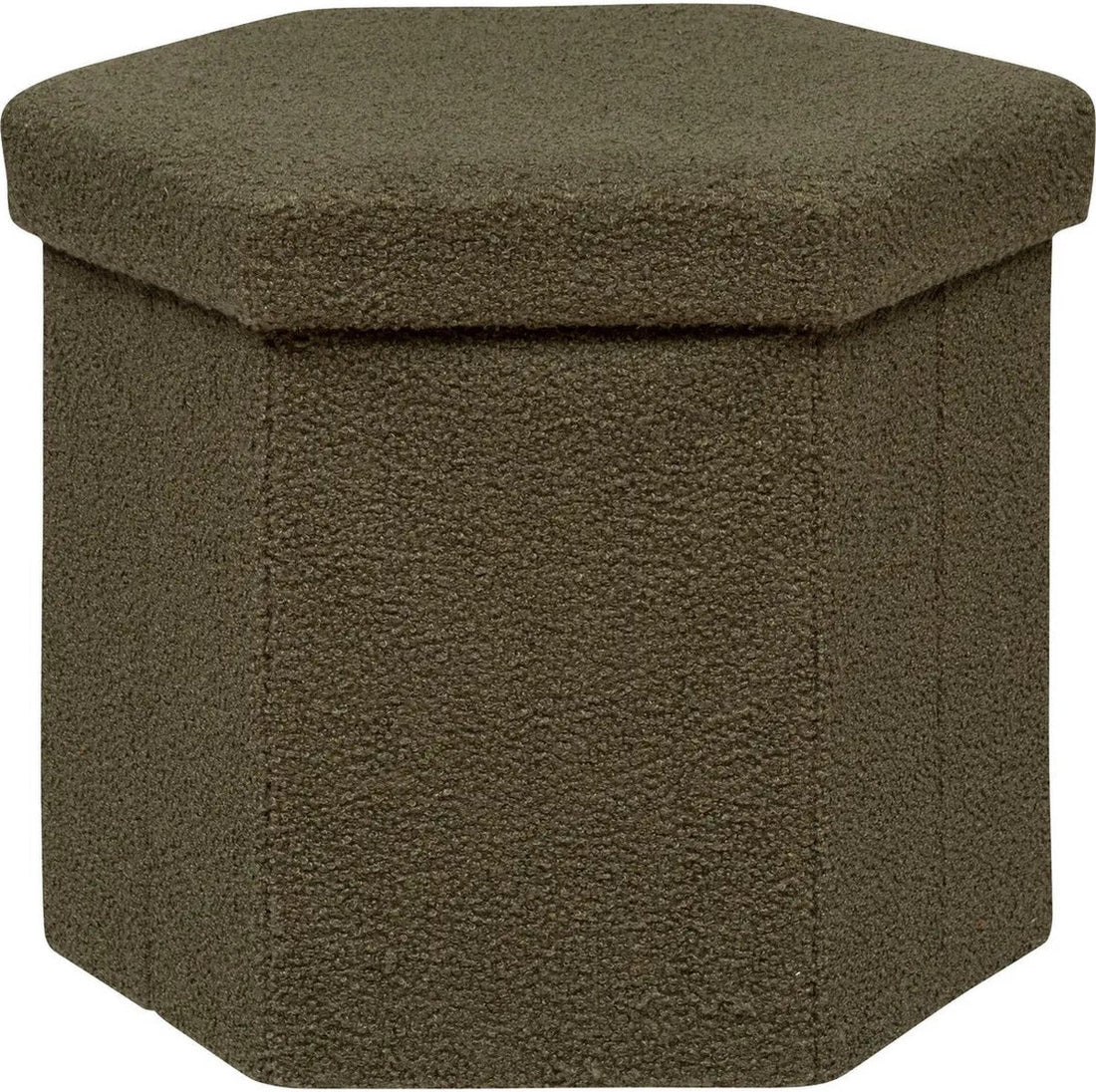 Atmosphera Ottoman / stool / Pouffe Jako - Foldable / Storage box 60L - Olive green - D40 x H38 cm - MDF / polyester
