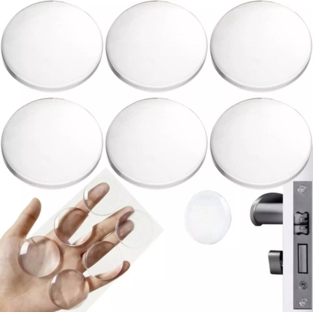 Ruhhy Transparent Silicone Door Protectors - 6 Pieces
