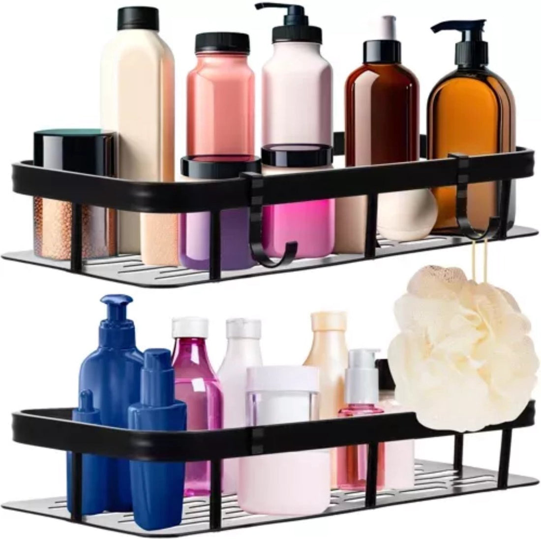 Ruhhy Aluminium Bathroom Shelf Set - Style and Functionality in Two