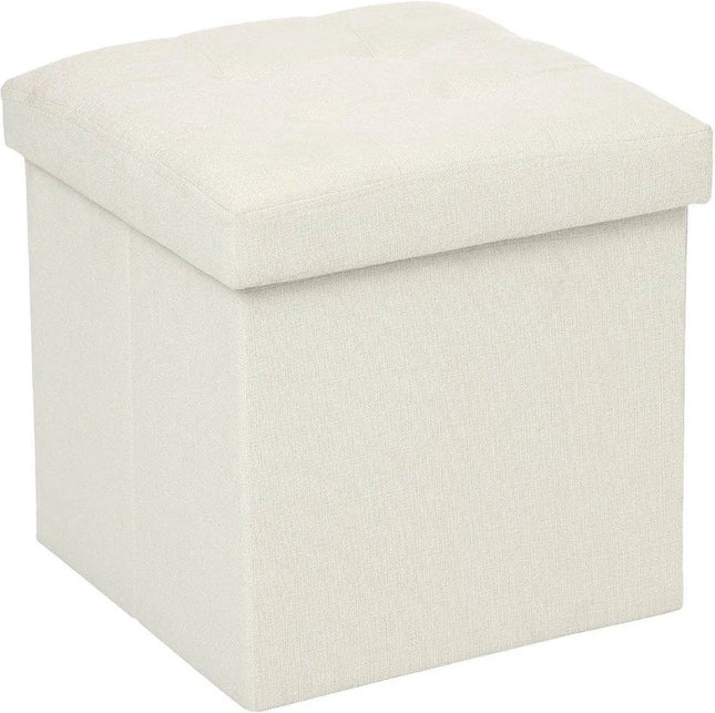Atmosphera poef met opbergruimte – opvouwbare hocker, beige, 38 x 38 cm