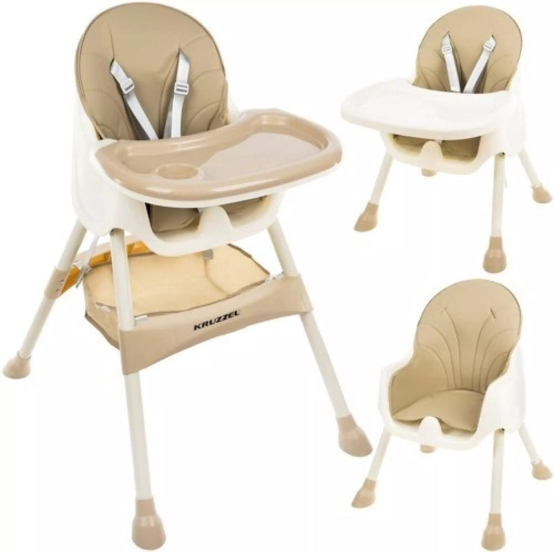 3-in-1 High chair - 5-point safety harness - Beige