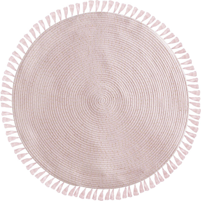 Atmosphera for Kids rond vloerkleed met lurex – roze/goud, Ø 90 cm