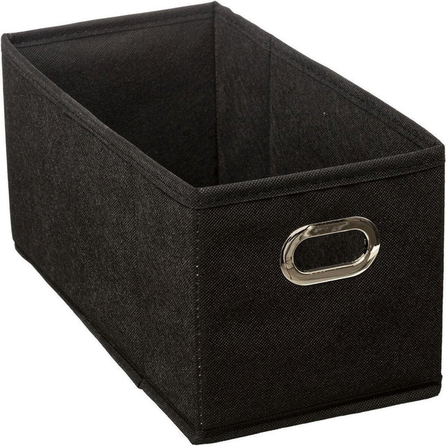 5Five Opbergmand / kastmand - zwart - linnen - 7 liter - 31 x 15 x 15 cm - Opbergbox - Vakkenkast manden