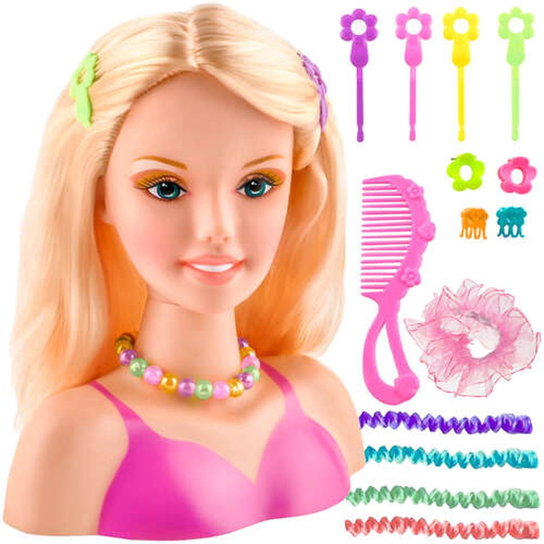 Frisierkopf mit Zubehör - Haarstyling - Puppe - Spielzeug