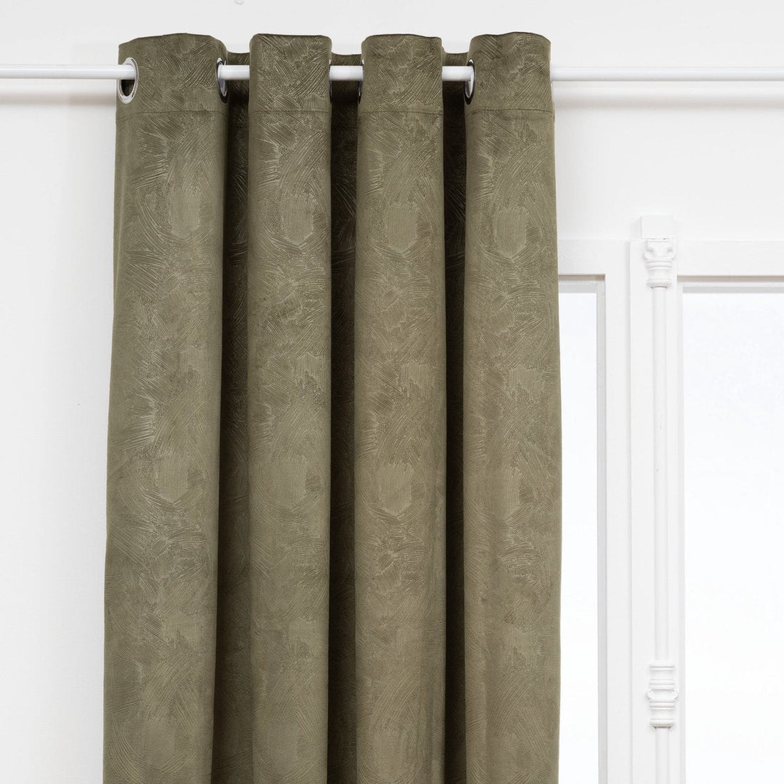 Atmosphera Fujo fluwelen verduisteringsgordijn – kakigroen, 135 x 260 cm