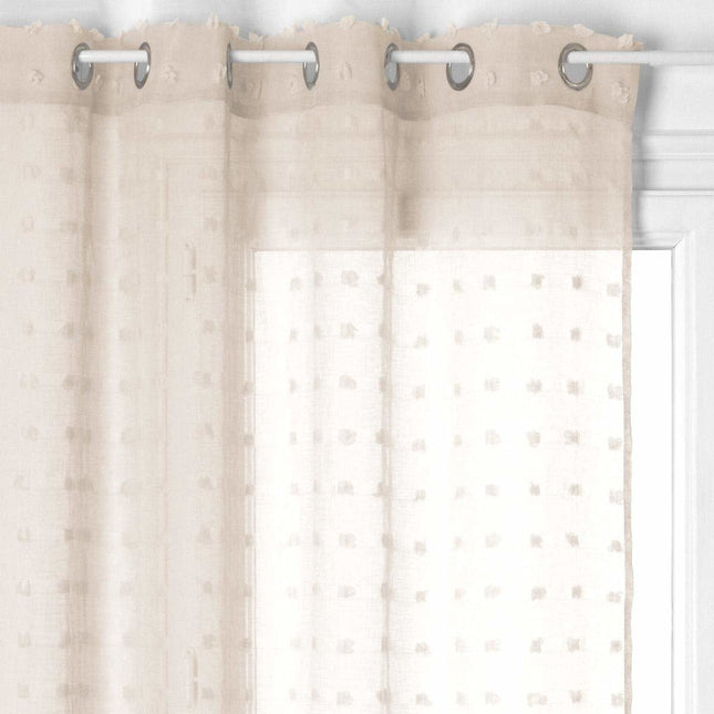 Atmosphera Lily ringgordijn (vitrage) beige – 140 x 240 cm, 8 oogjes