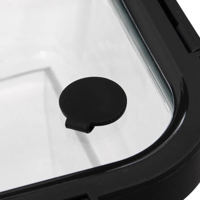5Five Food storage container with lid - 2x - glass - airtight - with clips - 21 x 17 x 7 cm - 900 ml - black / transparent