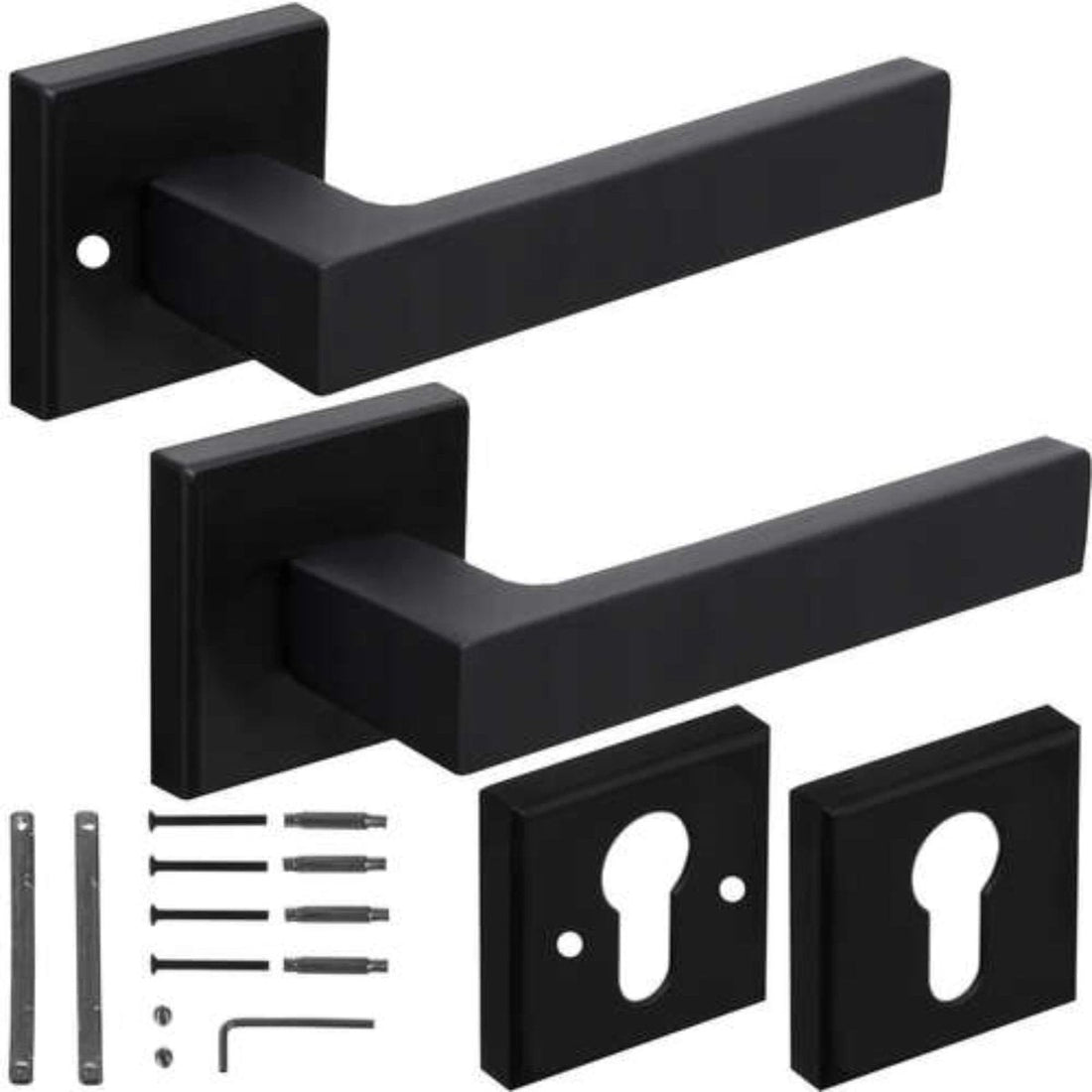 Ruhhy Poignée de porte noire mate pour portes intérieures - Élégante et fonctionnelle