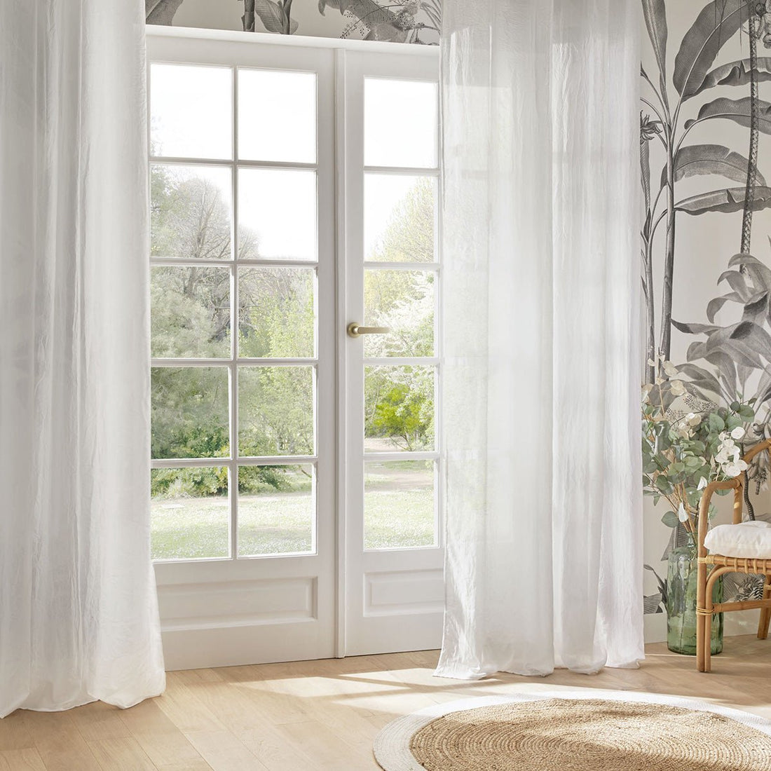 Atmosphera Cotton Curtain 130 x 240 cm - Ready-to-hang with eyelets - White