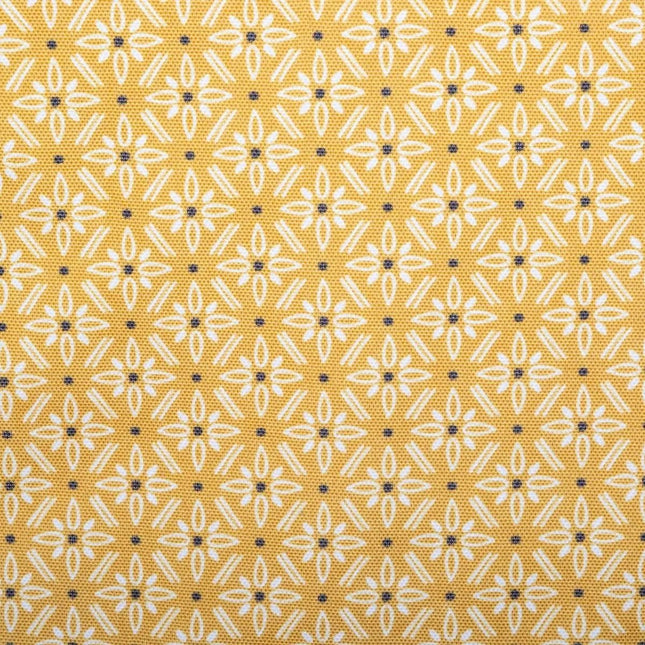Polyester tafelkleed rechthoekig van Atmosphera – geel met print, 240 x 140 cm – foto 2