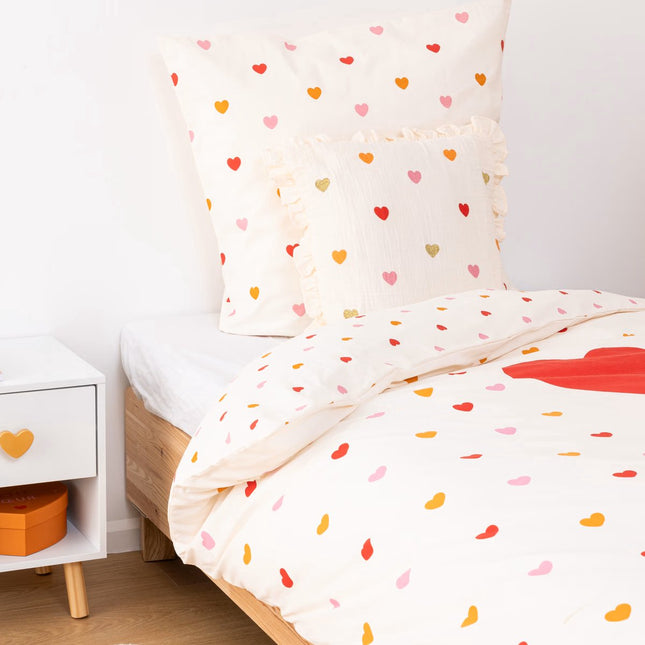 Atmosphera Kids Amour kinderkussen met hartjes – 40 x 40 cm, multi