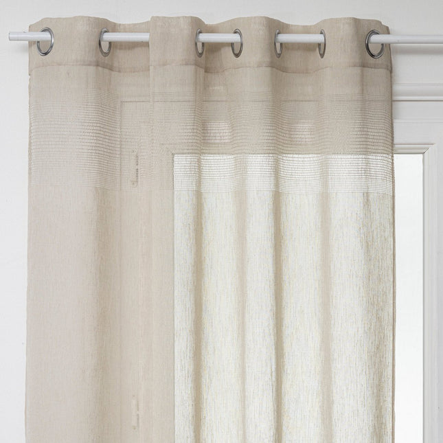Rideau transparent Atmosphera 140 x 240 cm - Prêt-à-poser avec œillets - Beige