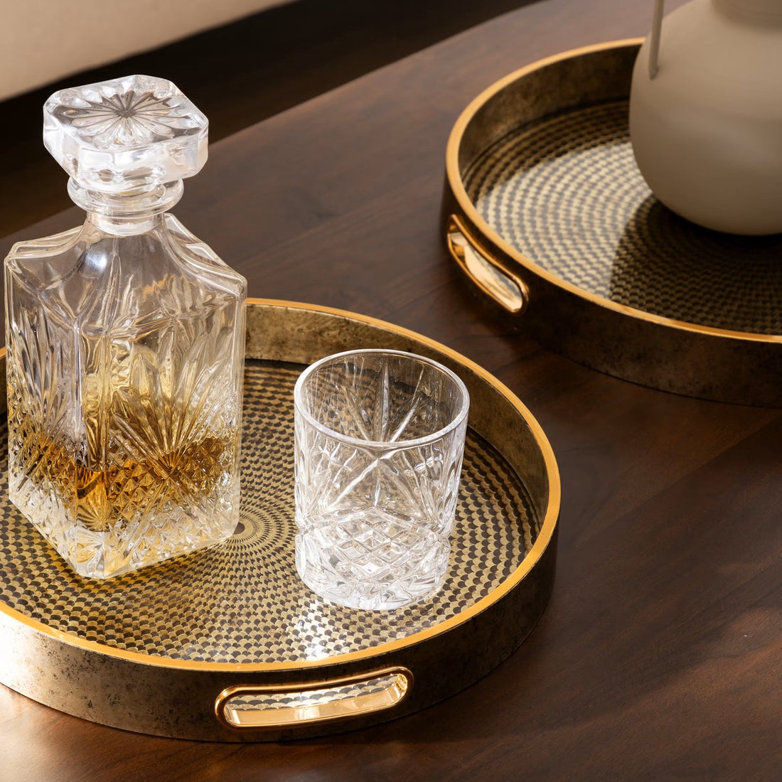 Atmosphera Trays - Set of 2 - Ø32 / 36 cm - Gold