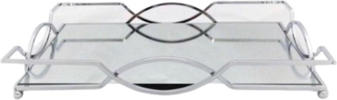 Plateau miroir argenté 42 cm