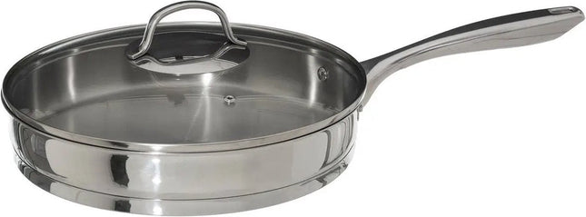 Secret de Gourmet - Hapjespan met deksel - Alle kookplaten / warmtebronnen geschikt - zilver - Dia 28 cm