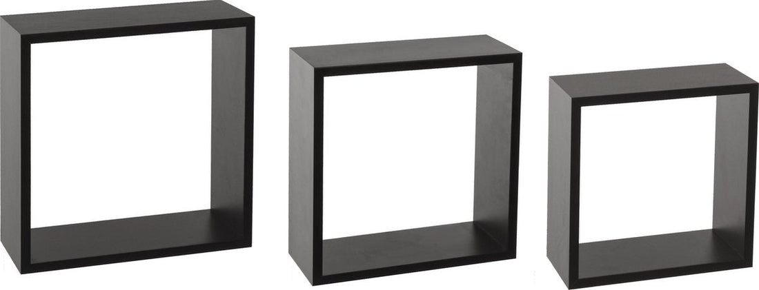 Atmosphera wall box set of 3 - Black - Wall element - Display shelf - Wood