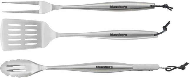 Klausberg KB-7900 barbecue giftset – spatel, vleesvork en tang van RVS